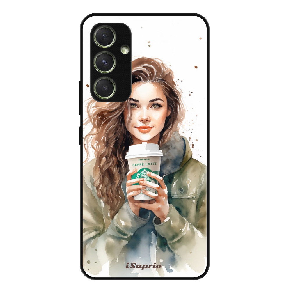 Lesklé puzdro Exclusive iSaprio - Girl With Latte - Samsung Galaxy A54 5G