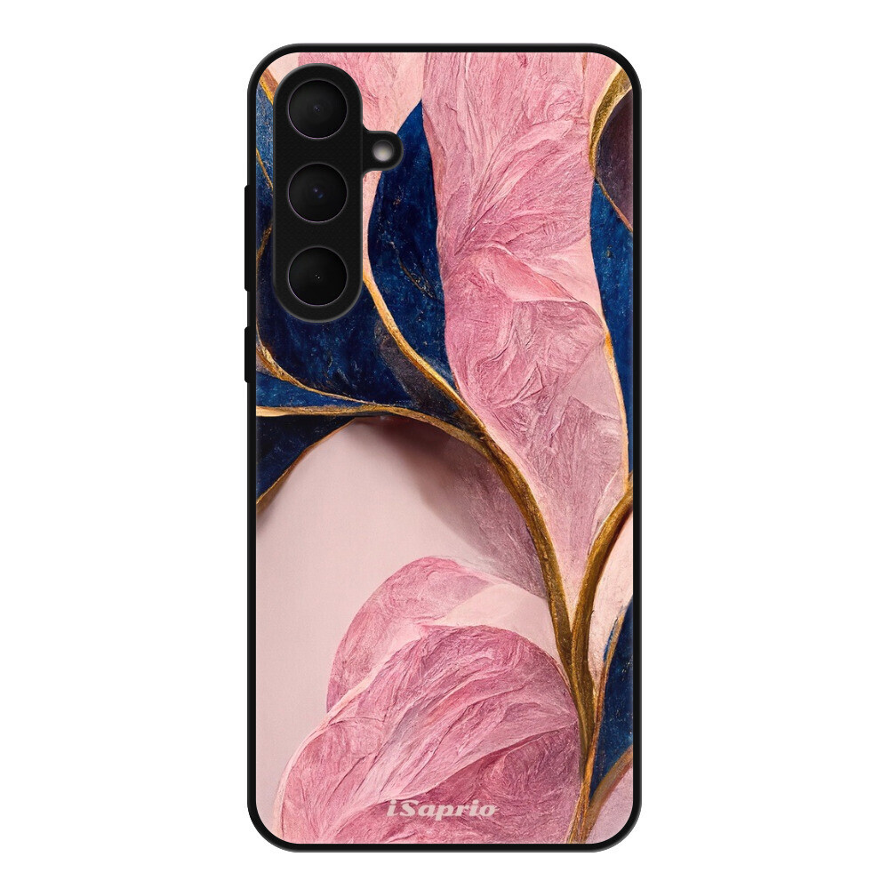 Lesklé puzdro Exclusive iSaprio - Pink Blue Leaves - Samsung Galaxy A55 5G