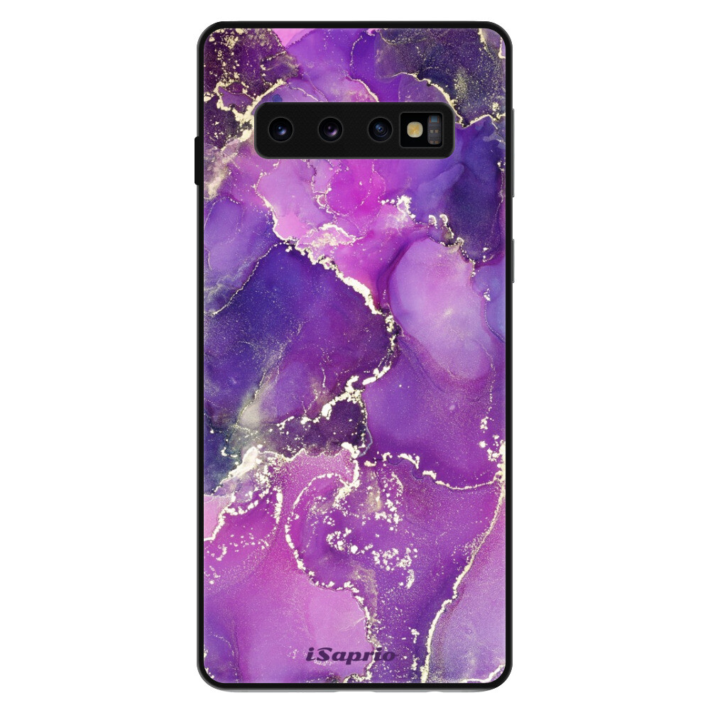 Lesklé puzdro Exclusive iSaprio - Purple Marble 10 - Samsung Galaxy S10