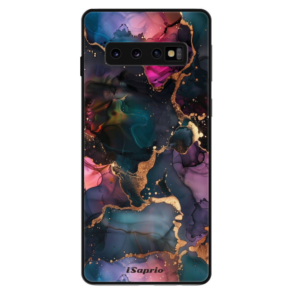 Lesklé puzdro Exclusive iSaprio - Dark Marble 10 - Samsung Galaxy S10