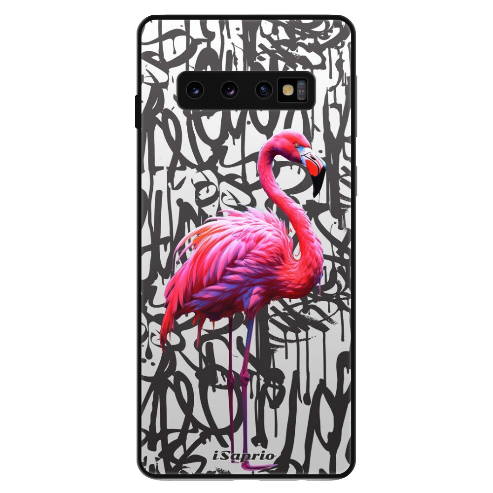 Lesklé puzdro Exclusive iSaprio - Flamingo Graffiti - Samsung Galaxy S10