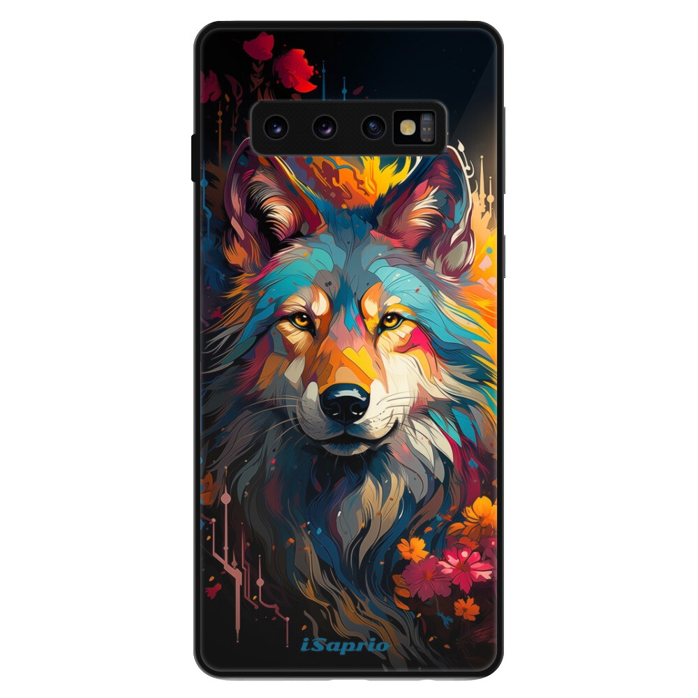 Lesklé puzdro Exclusive iSaprio - Mysterious Wolf - Samsung Galaxy S10