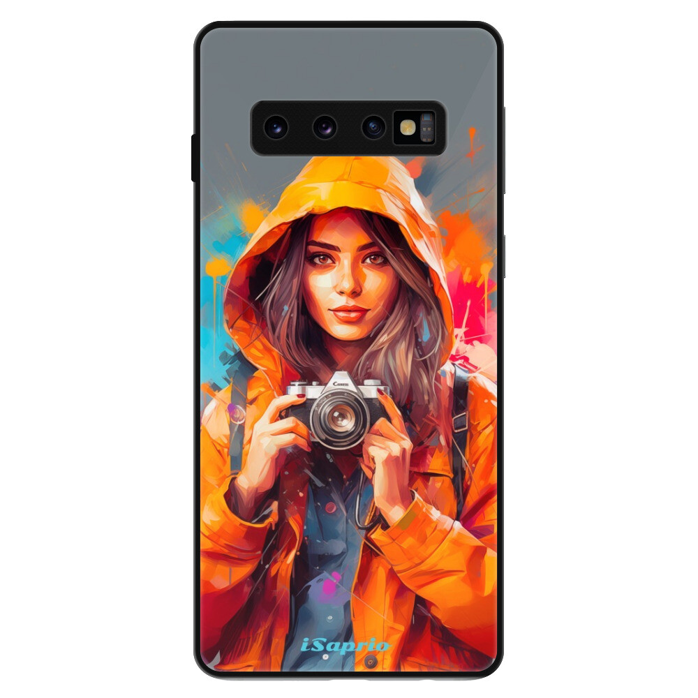 Lesklé puzdro Exclusive iSaprio - Girl with Camera - Samsung Galaxy S10