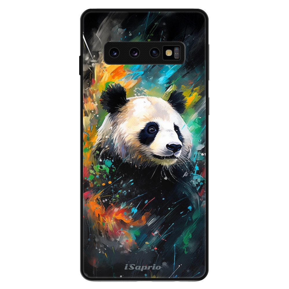 Lesklé puzdro Exclusive iSaprio - Abstract Panda - Samsung Galaxy S10