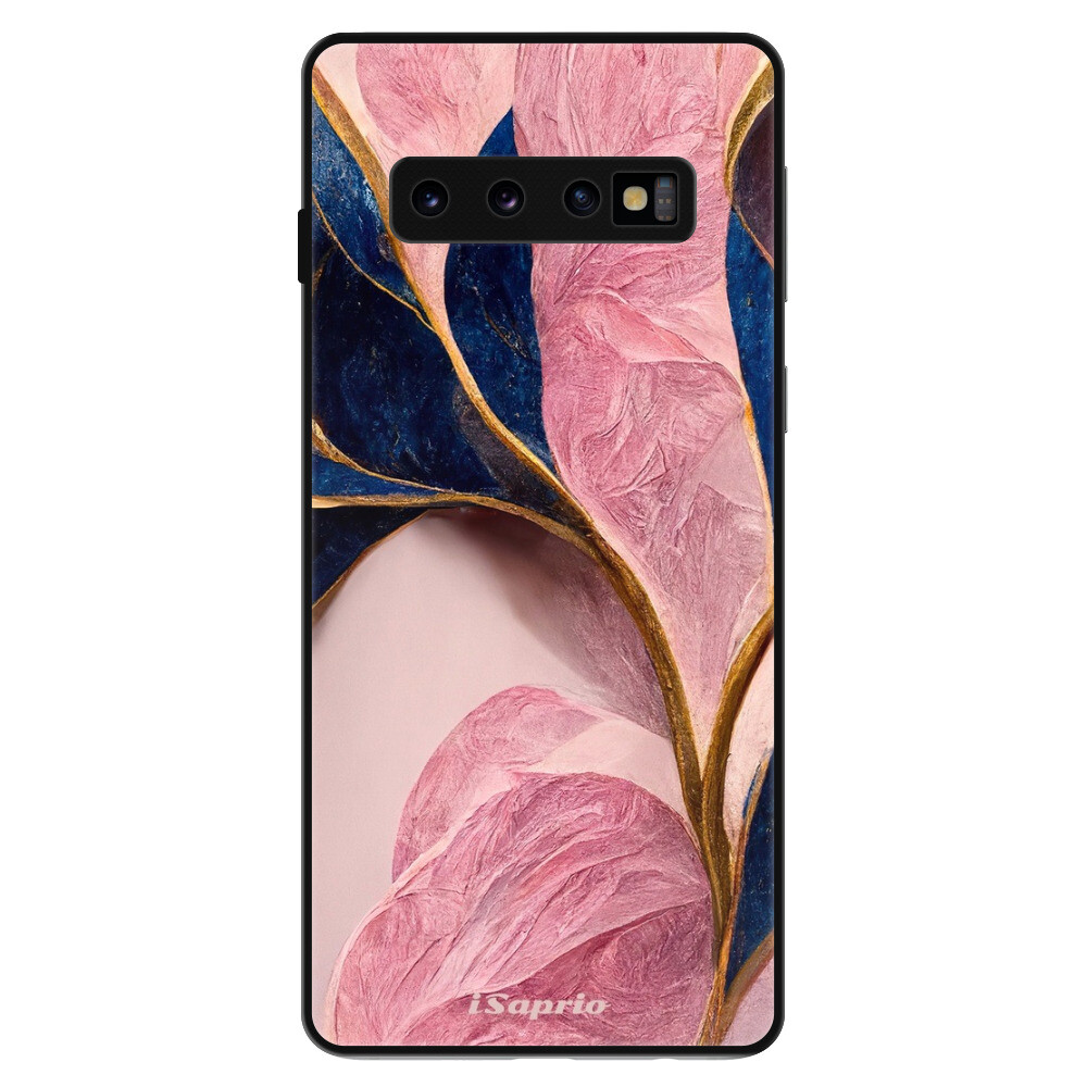 Lesklé puzdro Exclusive iSaprio - Pink Blue Leaves - Samsung Galaxy S10