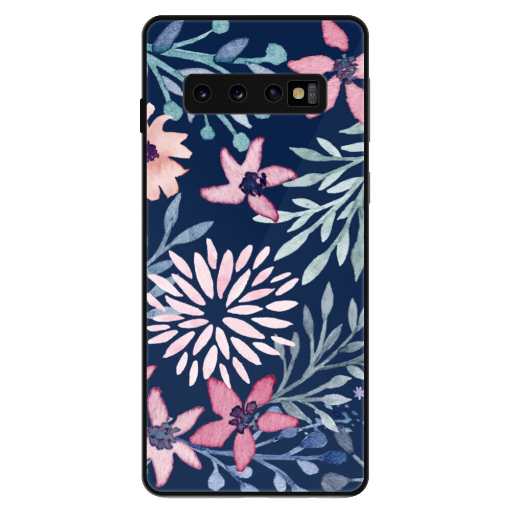 Lesklé puzdro Exclusive iSaprio - Leaves on Blue - Samsung Galaxy S10