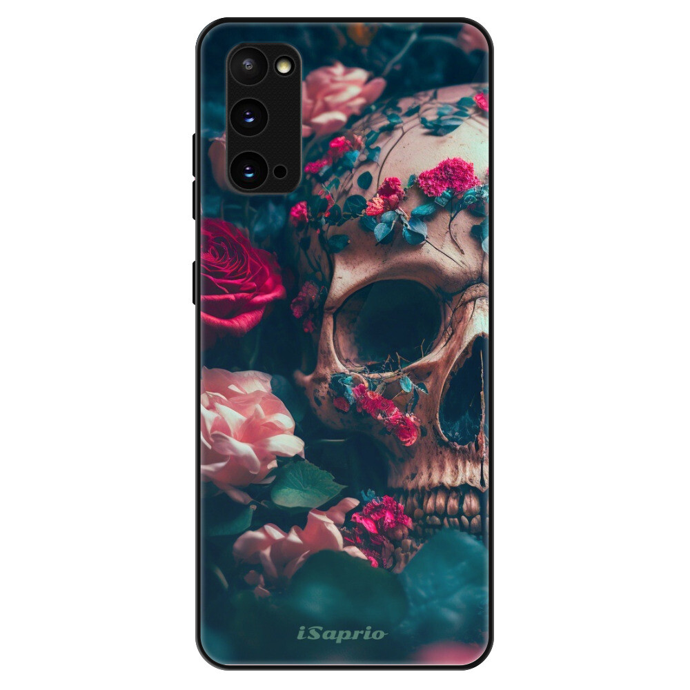 Lesklé puzdro Exclusive iSaprio - Skull in Roses - Samsung Galaxy S20