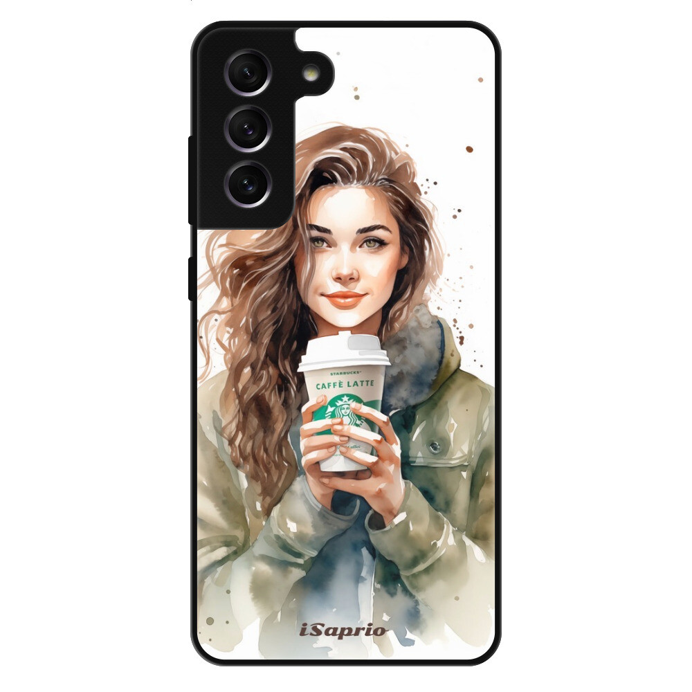 Lesklé puzdro Exclusive iSaprio - Girl With Latte - Samsung Galaxy S21 FE 5G