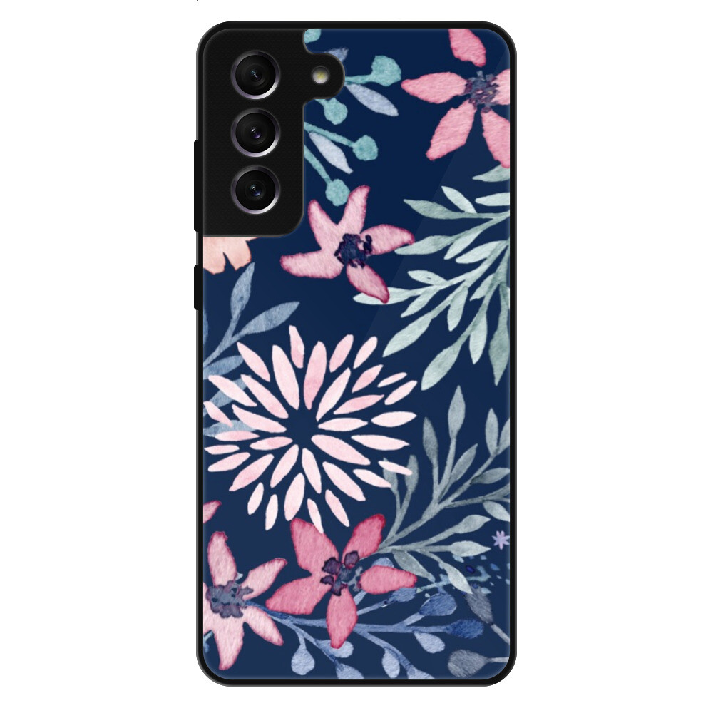 Lesklé puzdro Exclusive iSaprio - Leaves on Blue - Samsung Galaxy S21 FE 5G