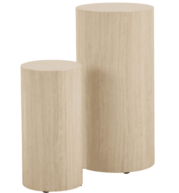 Sada 2 ks odkládacích stolků DICE béžový kámen