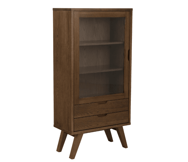 Vitrína A-LINE 145 cm kouřový dub