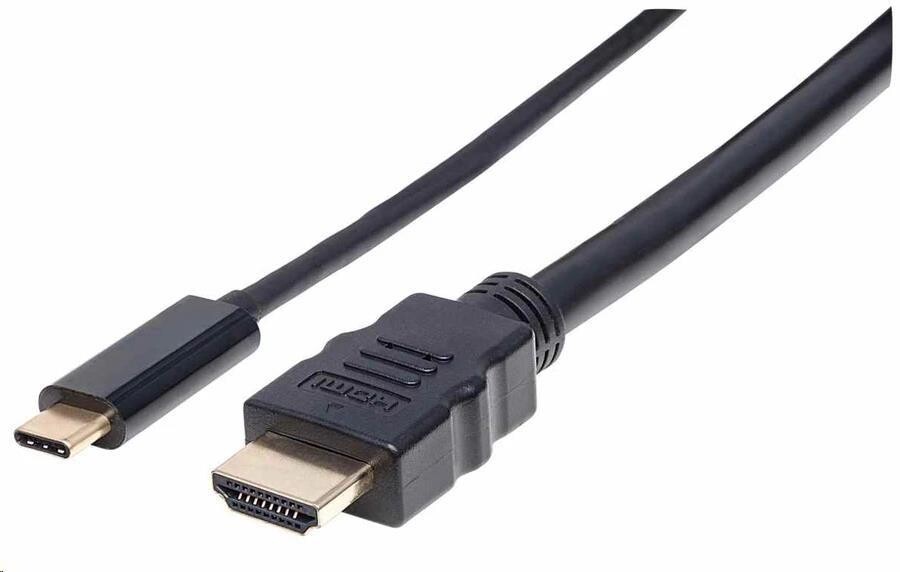 Manhattan kábel USB-C na HDMI, 2m, čierna