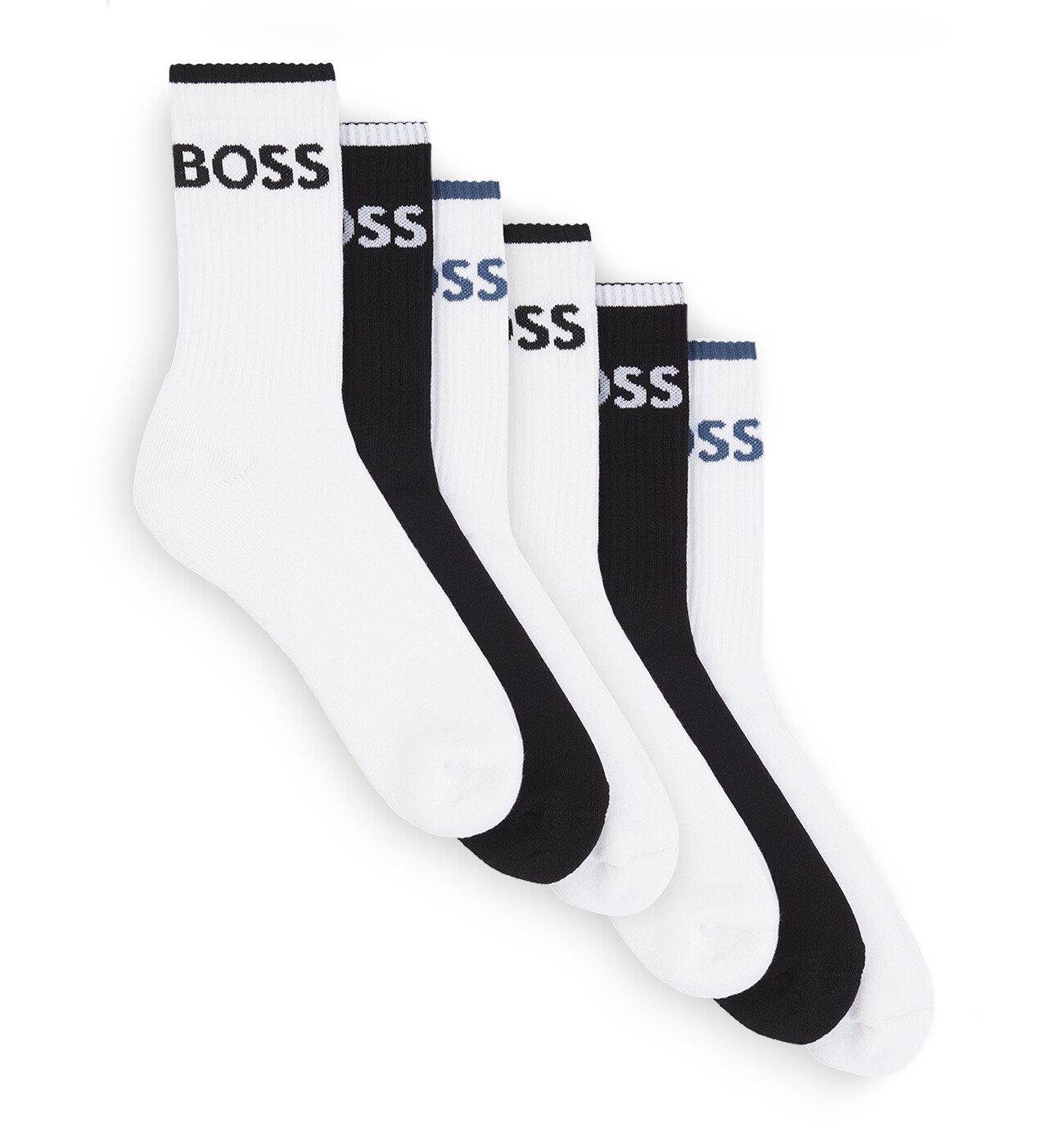 BOSS - ponožky 6PACK classic black & white s logom BOSS (HUGO BOSS) - limitovaná edícia