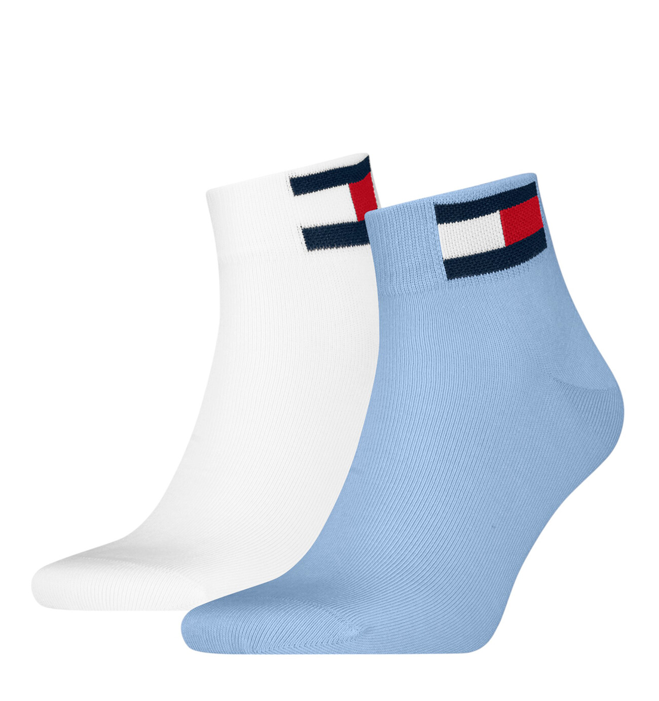 TOMMY HILFIGER - 2PACK Tommy jeans flag iconic light blue quarter ponožky