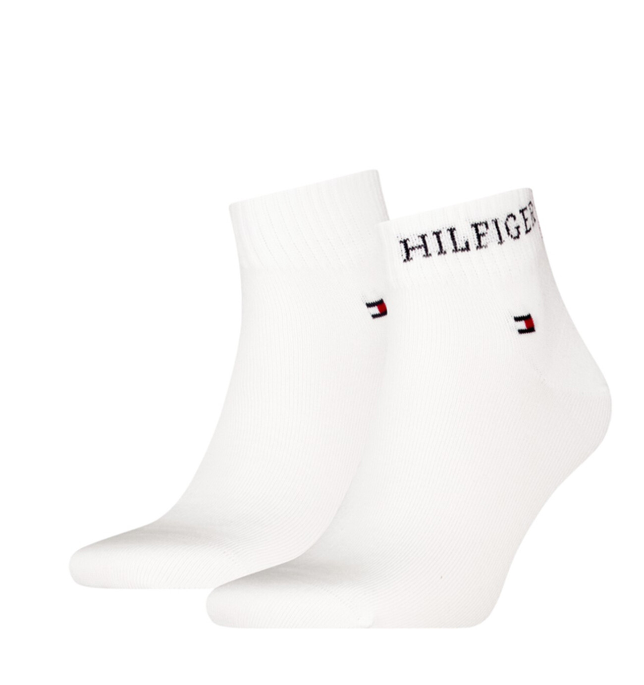 TOMMY HILFIGER - ponožky 2PACK HILFIGER logo iconic white quarter