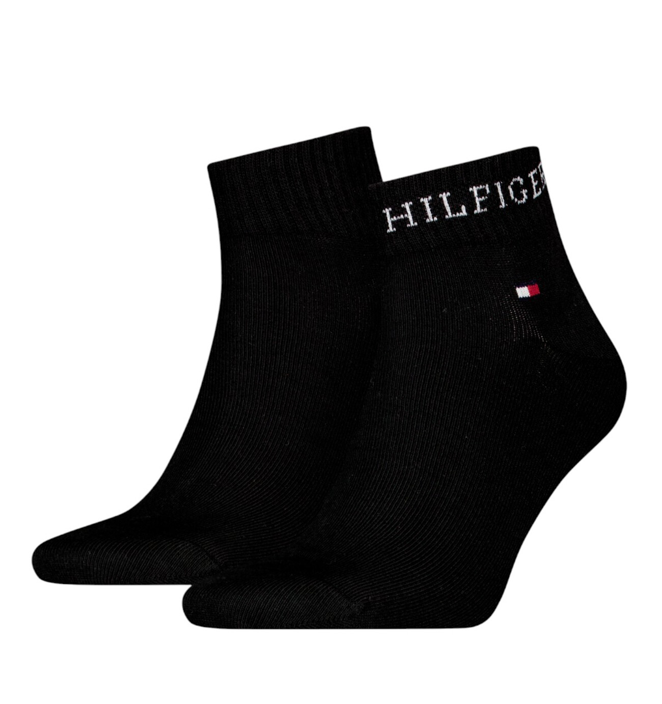TOMMY HILFIGER - ponožky 2PACK HILFIGER logo iconic black quarter