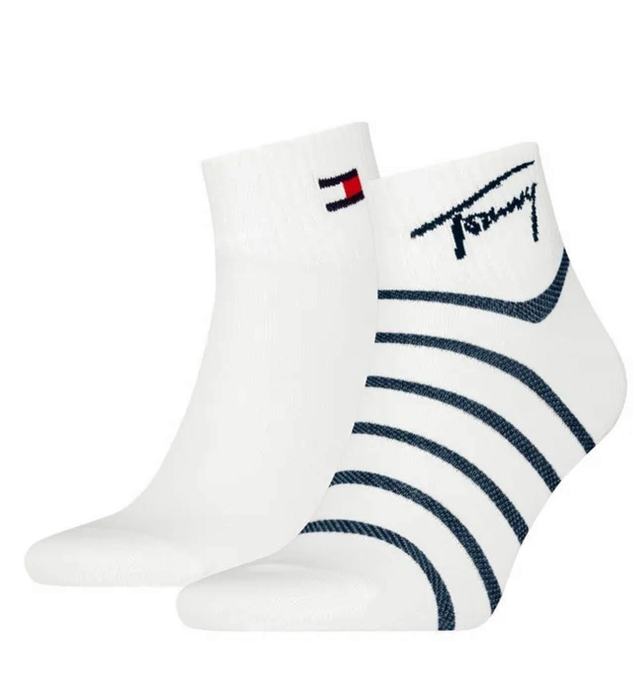 TOMMY HILFIGER - ponožky 2PACK TOMMY HILFIGER breton stripe navy quarter