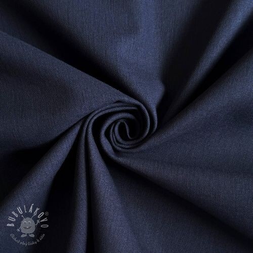Bavlnená látka s ľanom PREMIUM dark blue