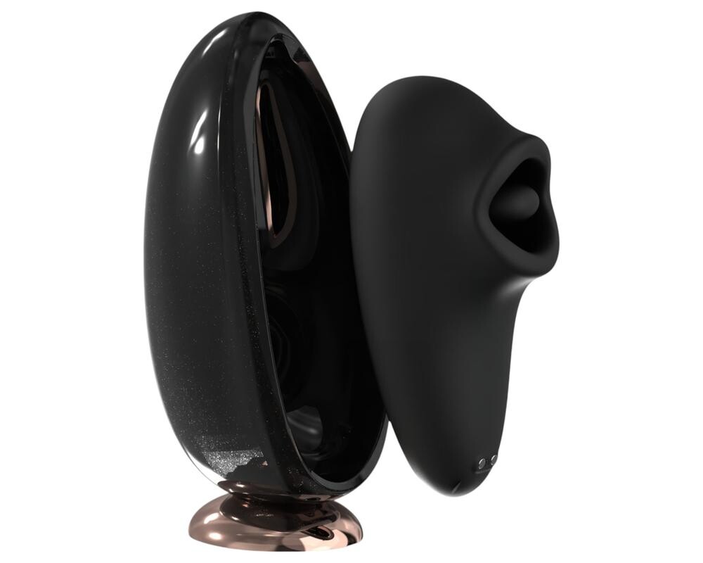 Sex HD Mirror - zahrievací lízací vibrátor (čierny)