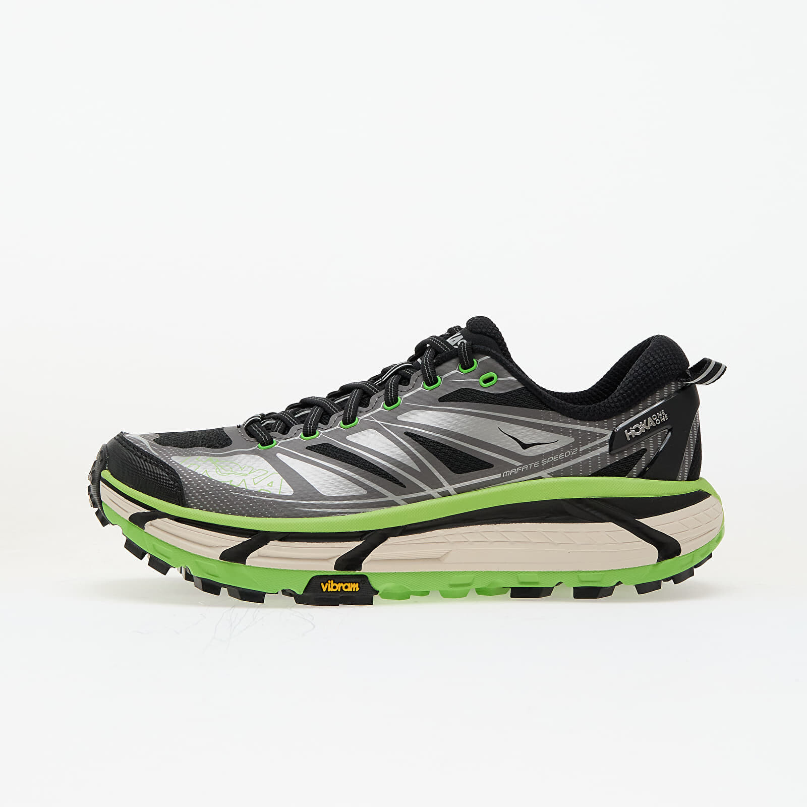 Tenisky Hoka® U Mafate Speed 2 Black/ Electric Green EUR 41 1/3