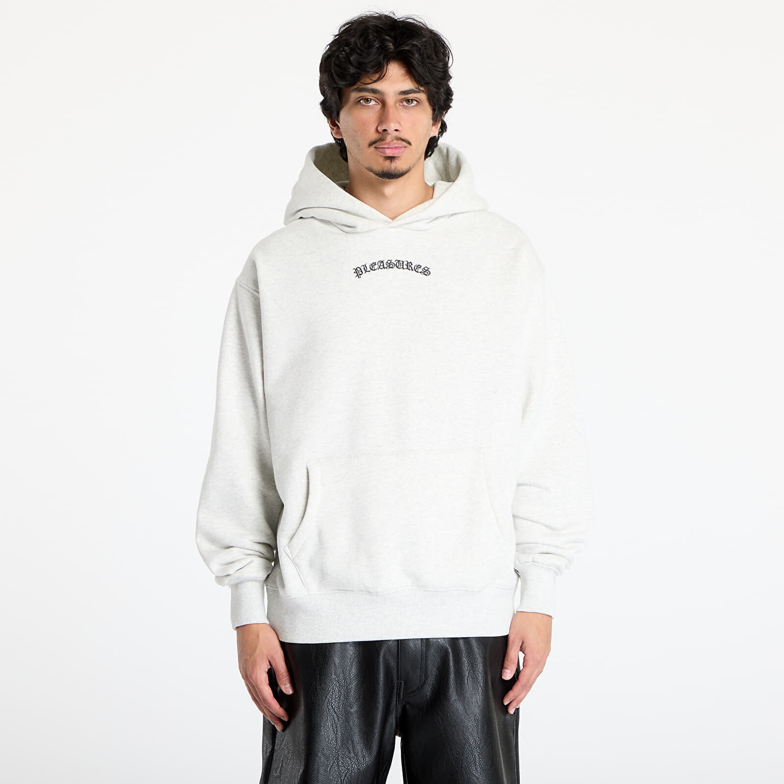 Mikina PLEASURES Neural Hoodie Grey Mélange S