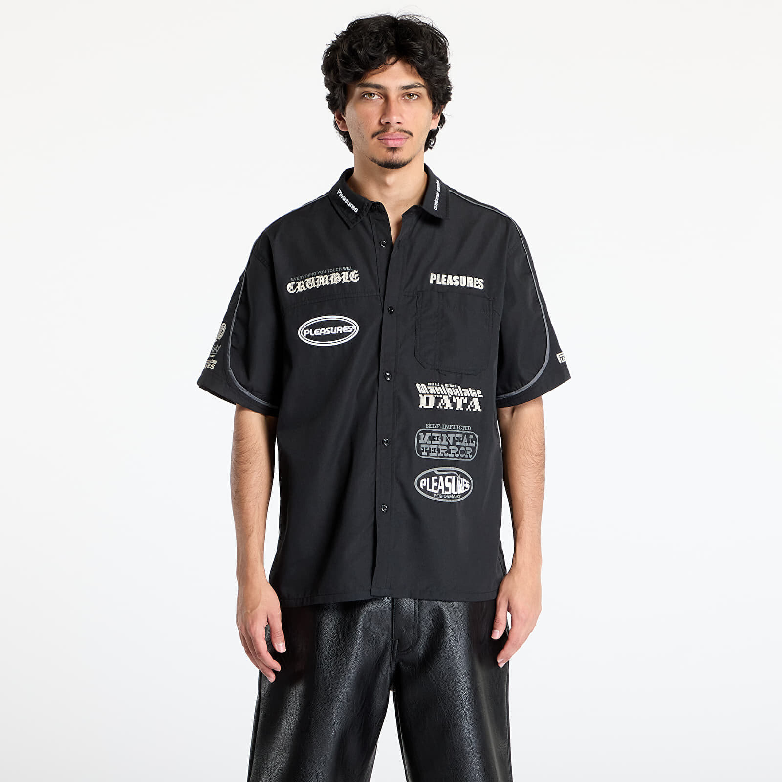 Košeľa PLEASURES Terror Button Up Black S