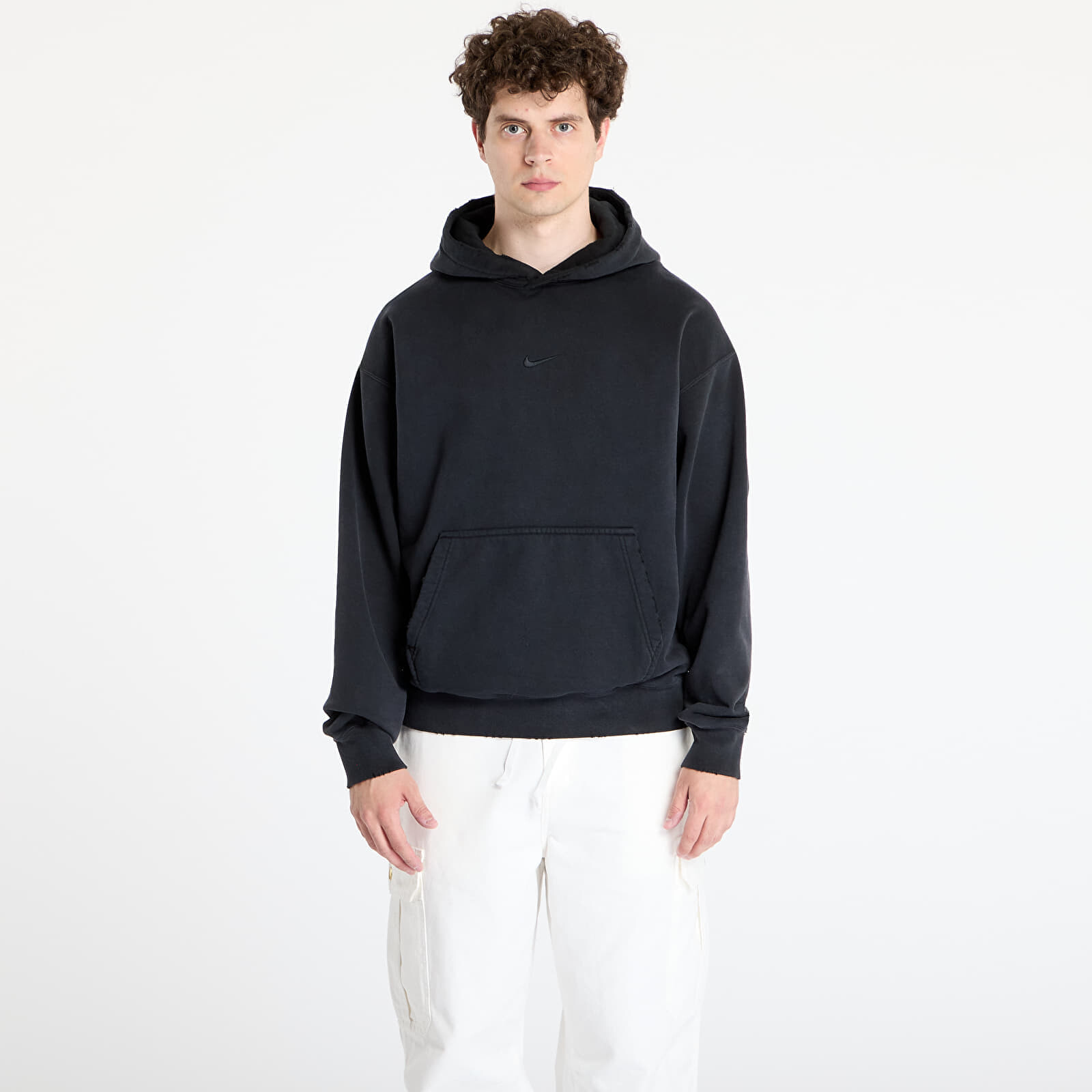 Mikina Nike Solo Swoosh Men's French Terry Pullover Hoodie Black/ Black XS