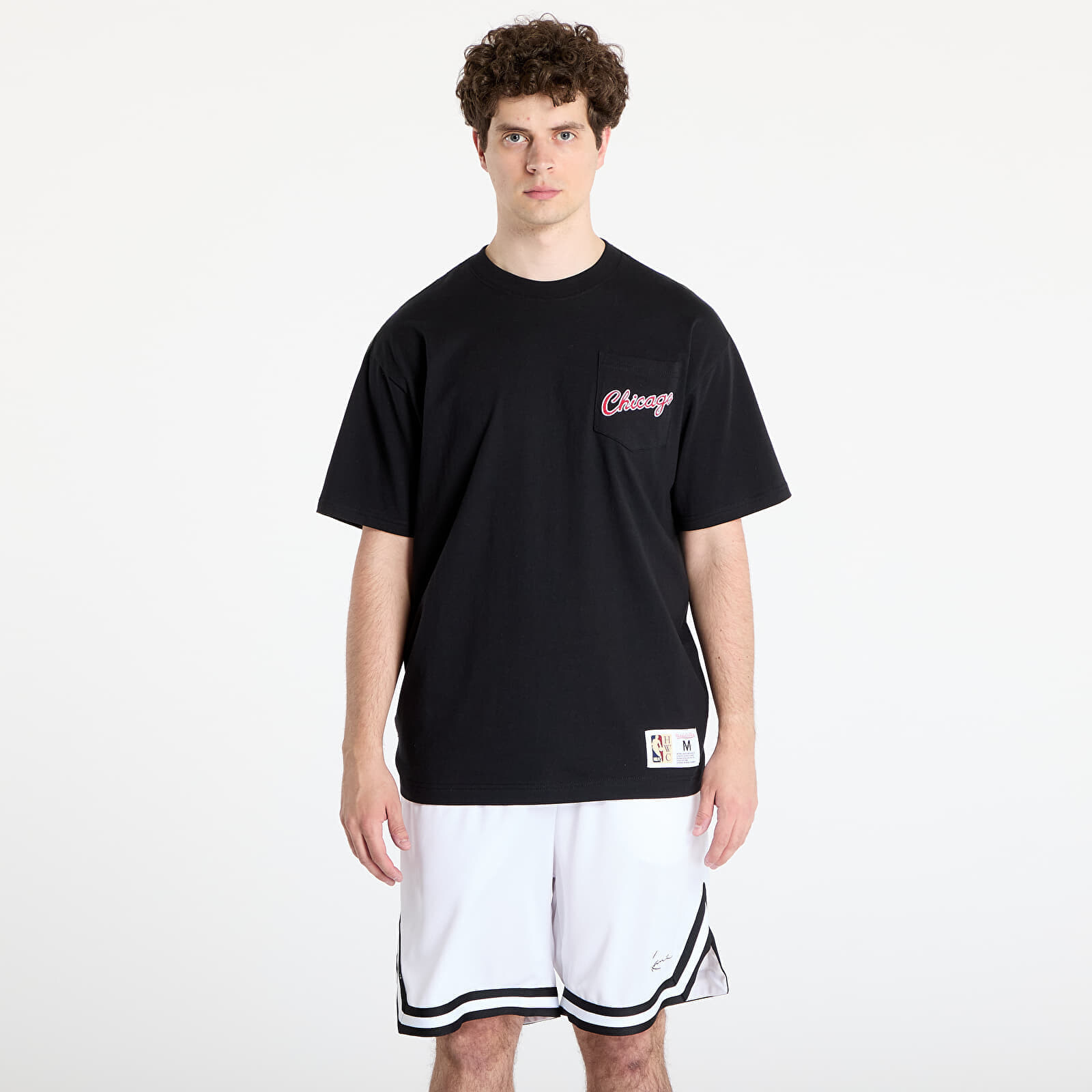Tričko Mitchell & Ness NBA Vintage Logo Bulls Double Hit Shortsleeve Pocket Tee Black M