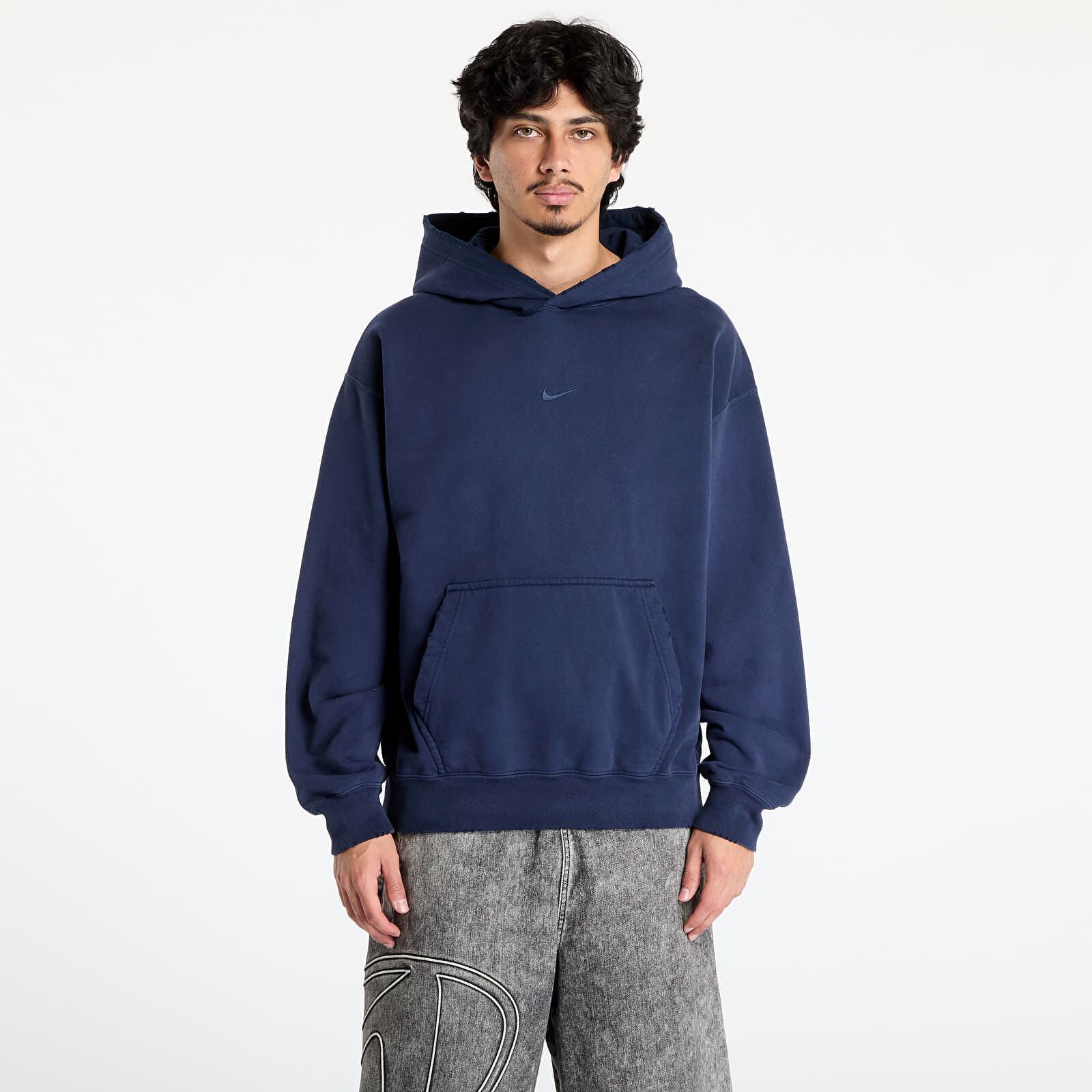 Mikina Nike Solo Swoosh Men's French Terry Pullover Hoodie Obsidian/ Obsidian S
