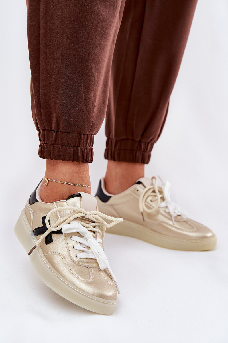 Boto Nízke Dámske Športové Topánky Zlaté Zelevelis