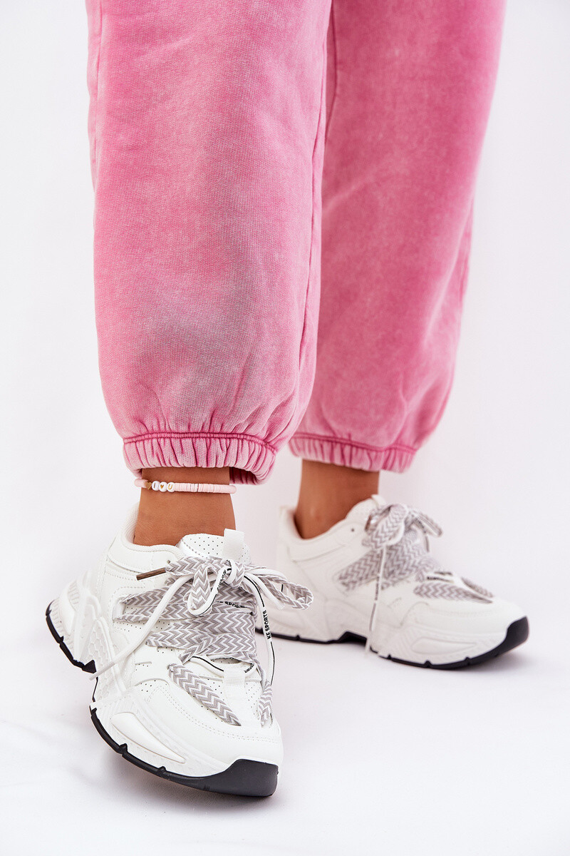 Boto Tenisky Dámske Športové Topánky S Dvojitým Šnurovaním Biele Efobell