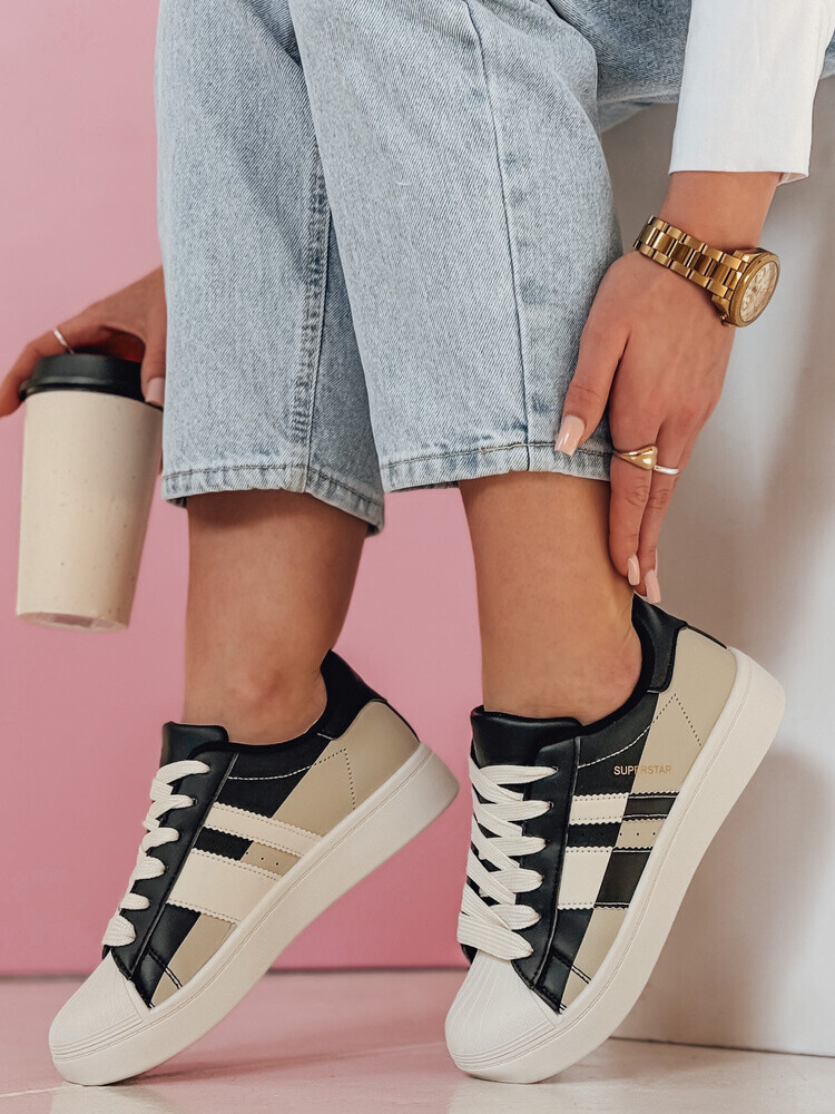 Sneakersy damskie na platformie JUNOMI czarne Dstreet