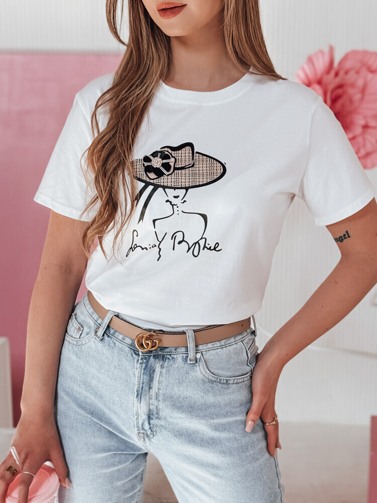 T-shirt damski z nadrukiem WOMANPOW biały Dstreet