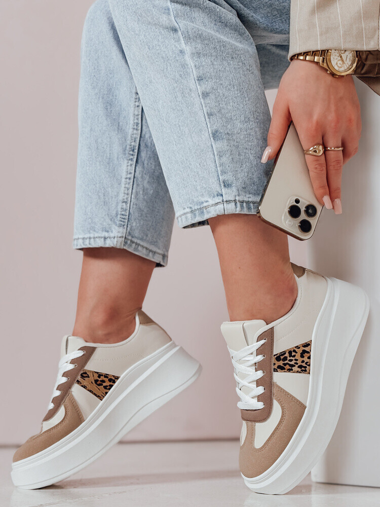 Sneakersy damskie na platformie MODNIKKI khaki Dstreet