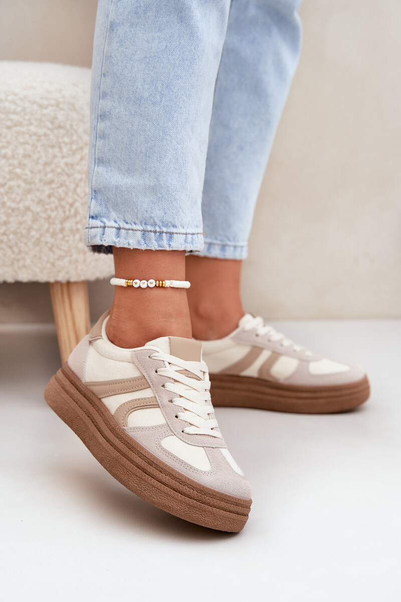 Boto Dámske Tenisky Na Platforme Tmavobéžové Lesida