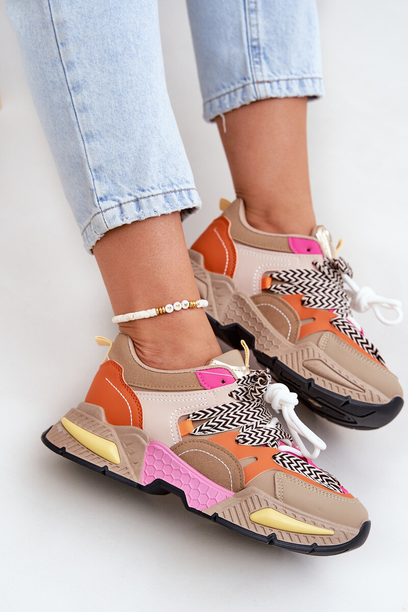 Boto Dámske Športové Sneakers S Dvojitým Šnurovaním Khaki Samoles