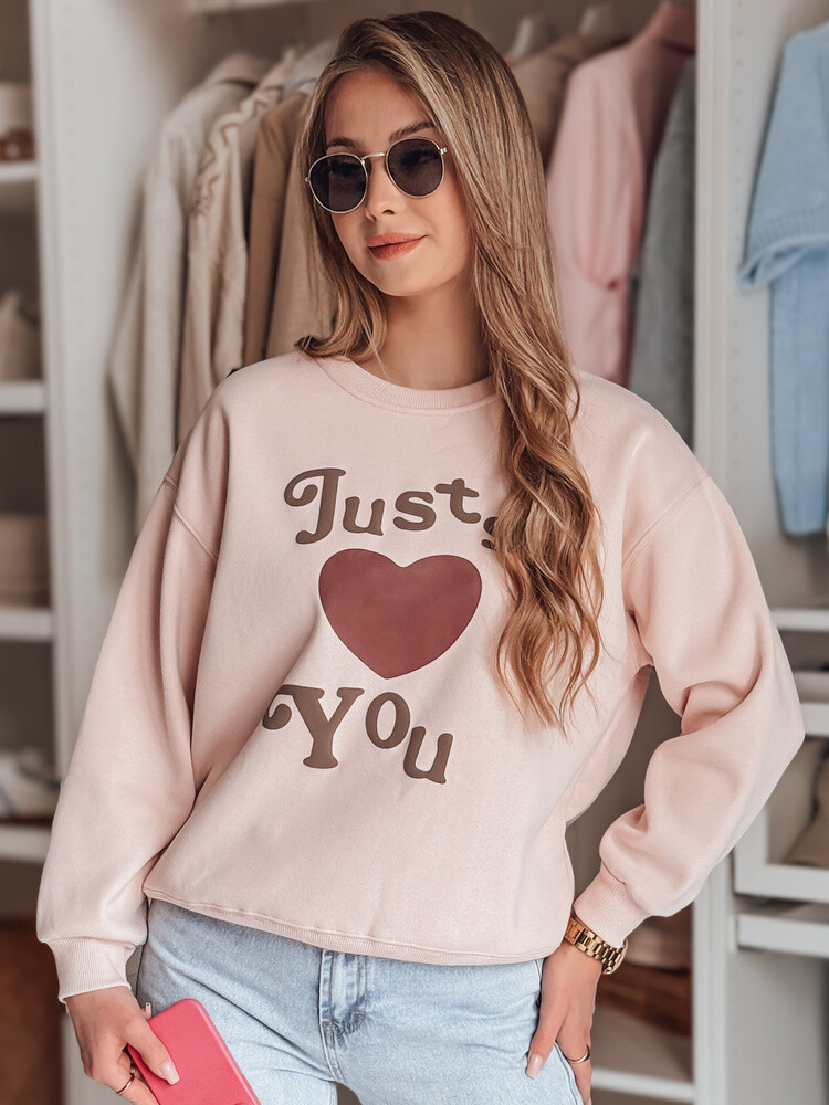 Bluza damska oversize z nadrukiem FEELME różowa Dstreet