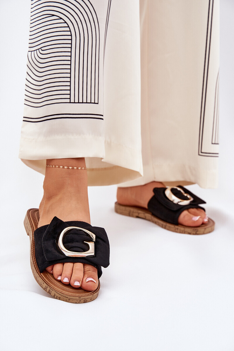 Boto Ploché Dámske Sandále S Ozdobným Detailom Čierne Nellodra