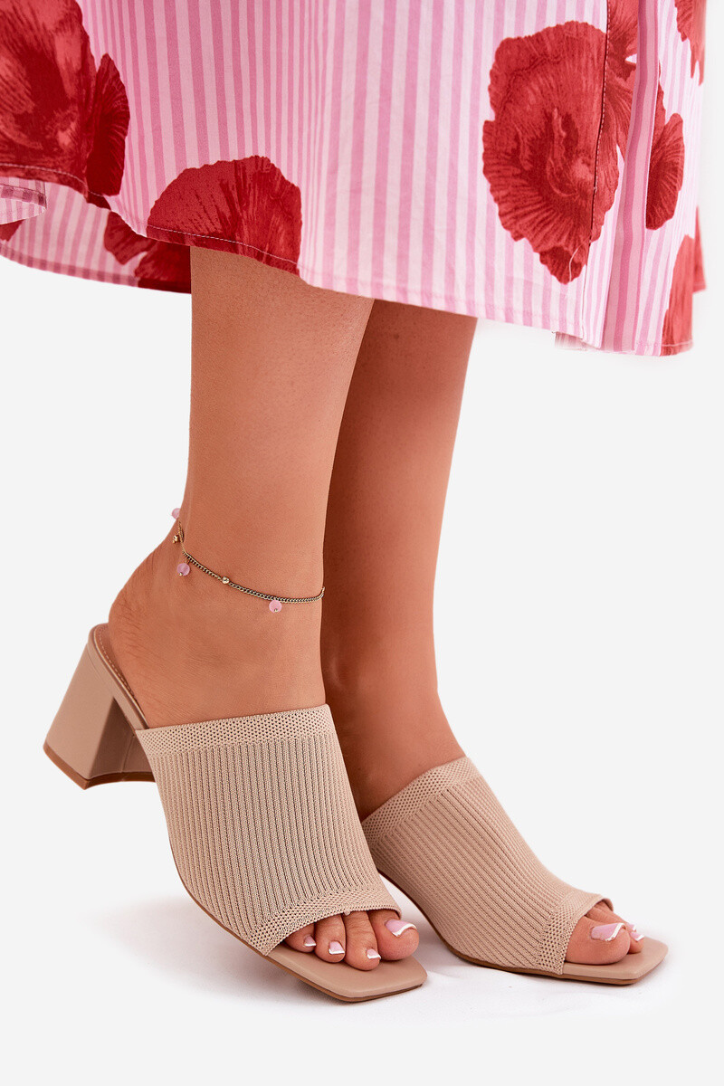 Boto Dámske Sandále Na Opätku Typu Blok Béžové Wenilan