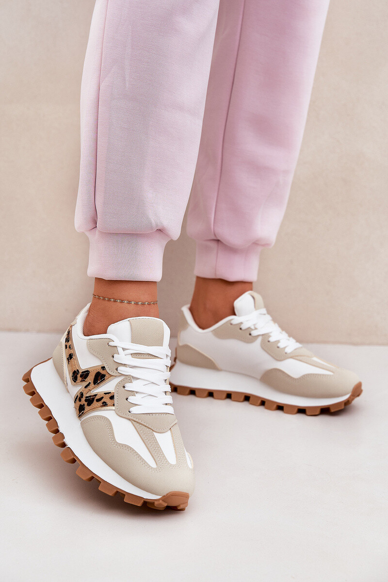 Boto Tenisky Športové Topánky Dámske Leopardie Béžové Kalelia