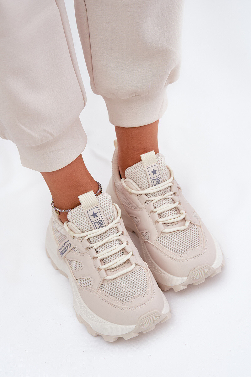 EVENTO Športové Topánky Sneakers Dámske Hrubá Podrážka Béžové Prononice