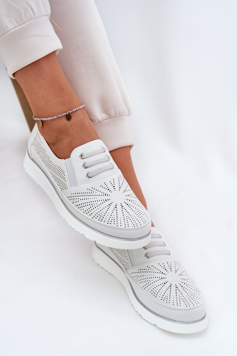 EVENTO Dámske Slip-On Topánky Biele Azethia