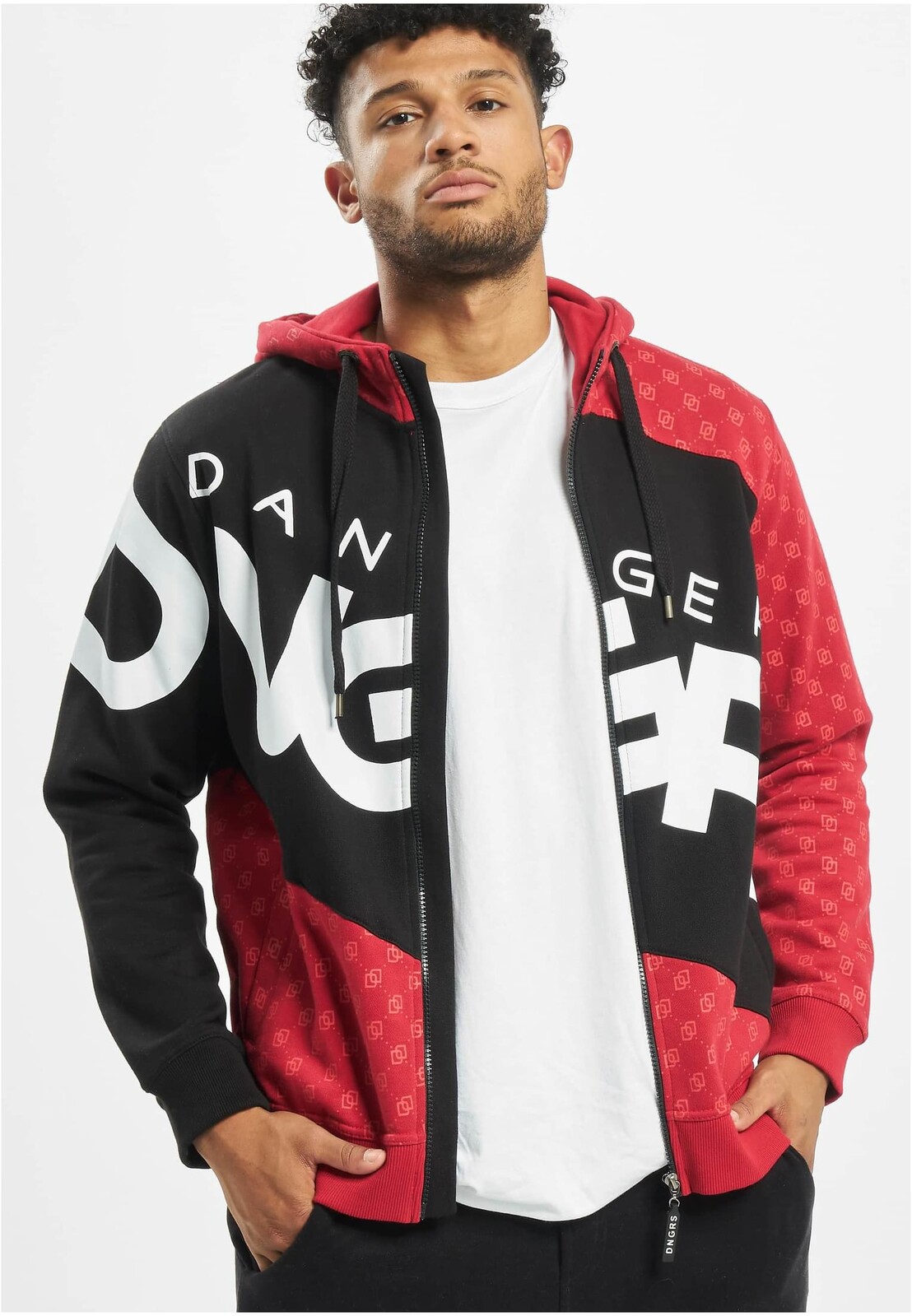 Men's DNGRS Veli Zip Hoody - Black/Red