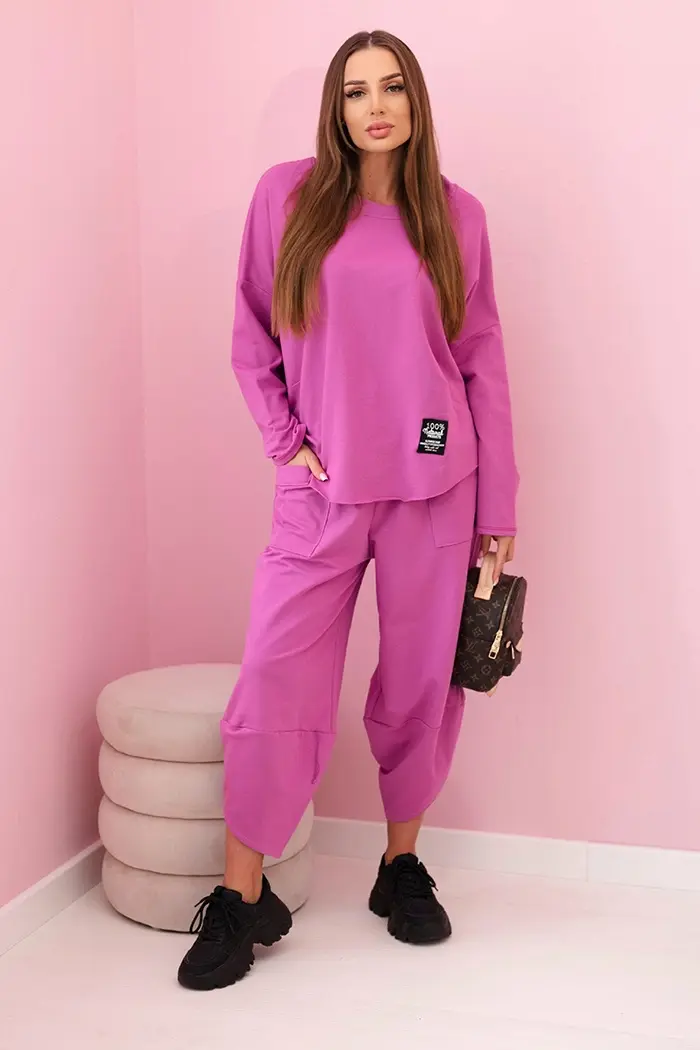 Włoski Bavlnené mikinové nohavice mäta