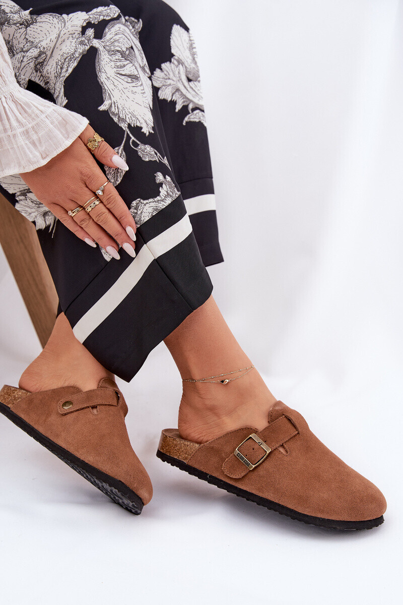 BIG STAR SHOES Semišové Klapky Dámske S Klipom Big Star