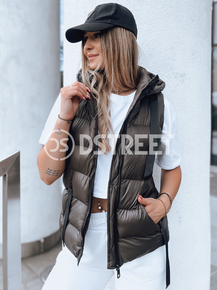 Dámska prešívaná vesta WISE OWL Farba zelená DSTREET