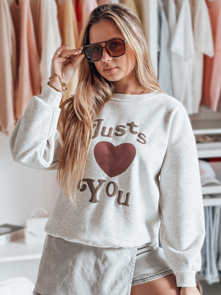 Bluza damska oversize z nadrukiem FEELME szara Dstreet