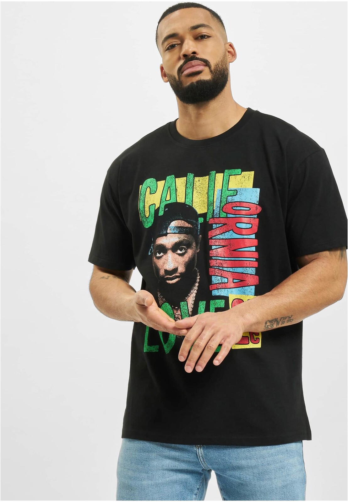 Tupac California Love Retro Oversize T-Shirt Black