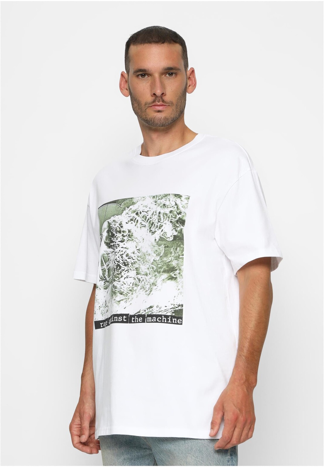 White oversize T-shirt Rage Against the Machine