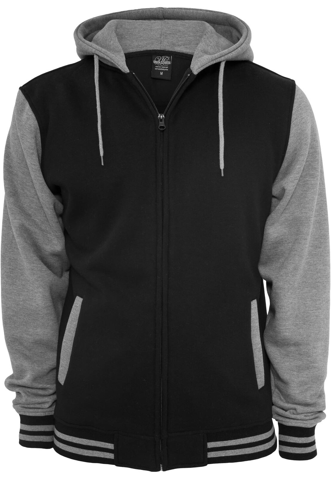 2-colour zip-up sweatshirt BLK/GREY